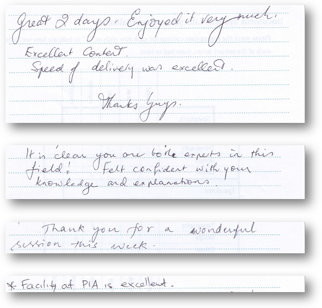 Real comments from students of the first Australian TDSS